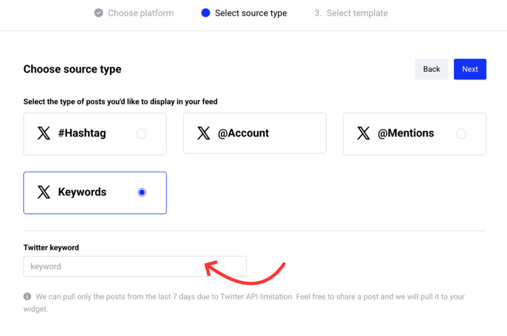 Define the X keywords that you want to monitor