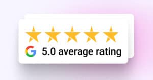 5 star rating on Google