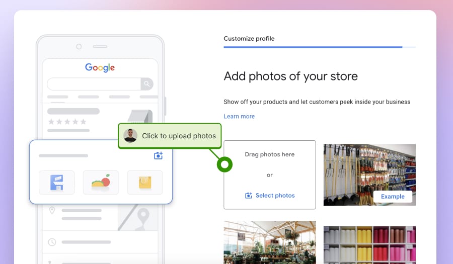 uploading photos to your google business profile