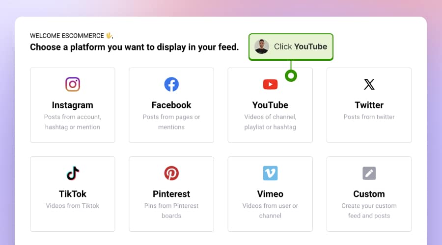 Select YouTube source