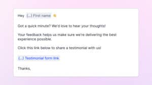 Example of testimonial request emails