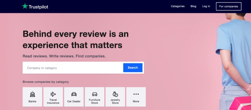 trustpilot homepage